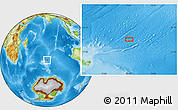 Physical Location Map of the area around 46° 9' 26" S, 75° 43' 29" E