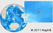 Shaded Relief Location Map of the area around 46° 9' 26" S, 75° 43' 29" E