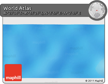 Shaded Relief 3D Map of the Area around 46° 9' 26" S, 76° 34' 29" E