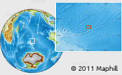 Physical Location Map of the area around 46° 9' 26" S, 76° 34' 29" E