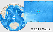 Shaded Relief Location Map of the area around 46° 9' 26" S, 76° 34' 29" E