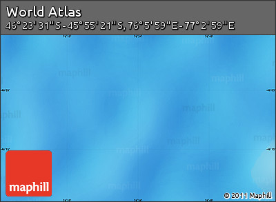 Physical Map of the Area around 46° 9' 26" S, 76° 34' 29" E