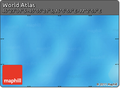 Physical Map of the Area around 46° 9' 26" S, 76° 34' 29" E