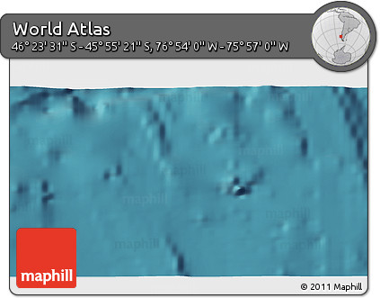 Satellite 3D Map of the Area around 46° 9' 26" S, 76° 25' 30" W