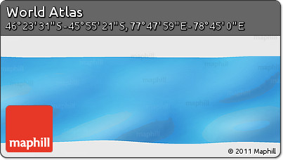 Physical Panoramic Map of the Area around 46° 9' 26" S, 78° 16' 30" E