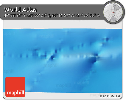 Physical 3D Map of the Area around 46° 9' 26" S, 79° 49' 29" W