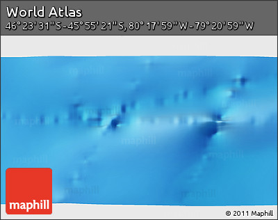Physical 3D Map of the Area around 46° 9' 26" S, 79° 49' 29" W