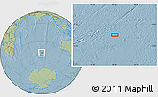Savanna Style Location Map of the area around 46° 9' 26" S, 81° 40' 30" E, hill shading
