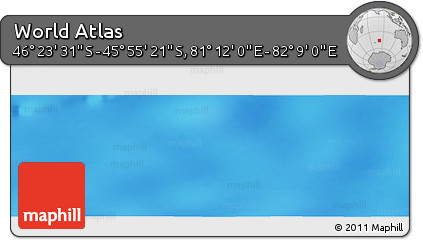Physical Panoramic Map of the Area around 46° 9' 26" S, 81° 40' 30" E