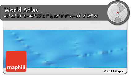 Physical Panoramic Map of the Area around 46° 9' 26" S, 81° 31' 30" W