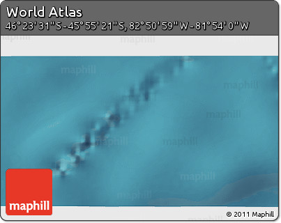 Satellite 3D Map of the Area around 46° 9' 26" S, 82° 22' 30" W