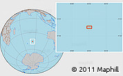 Gray Location Map of the area around 46° 9' 26" S, 83° 22' 30" E