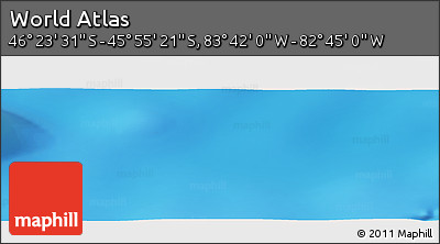 Physical Panoramic Map of the Area around 46° 9' 26" S, 83° 13' 29" W
