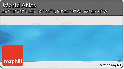 Physical Panoramic Map of the Area around 46° 9' 26" S, 83° 13' 29" W