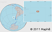 Gray Location Map of the area around 46° 9' 26" S, 84° 55' 30" W