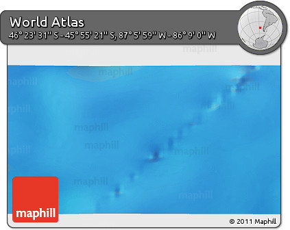 Physical 3D Map of the Area around 46° 9' 26" S, 86° 37' 30" W