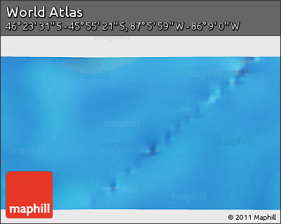 Physical 3D Map of the Area around 46° 9' 26" S, 86° 37' 30" W