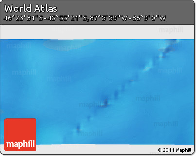 Physical 3D Map of the Area around 46° 9' 26" S, 86° 37' 30" W
