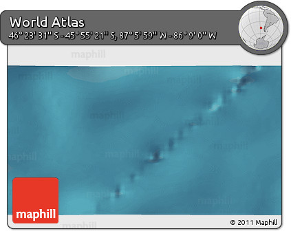 Satellite 3D Map of the Area around 46° 9' 26" S, 86° 37' 30" W