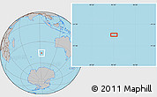 Gray Location Map of the area around 46° 9' 26" S, 92° 43' 29" E