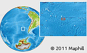 Physical Location Map of the area around 46° 9' 26" S, 93° 25' 30" W