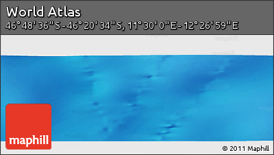 Physical Panoramic Map of the Area around 46° 34' 35" S, 11° 58' 29" E