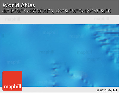 Shaded Relief 3D Map of the Area around 46° 34' 35" S, 123° 19' 29" E