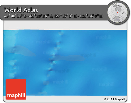 Physical 3D Map of the Area around 46° 34' 35" S, 128° 25' 30" E