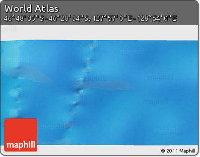 Physical 3D Map of the Area around 46° 34' 35" S, 128° 25' 30" E