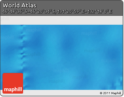 Physical 3D Map of the Area around 46° 34' 35" S, 131° 49' 29" E