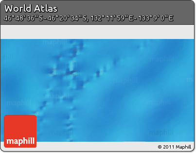 Physical 3D Map of the Area around 46° 34' 35" S, 132° 40' 30" E