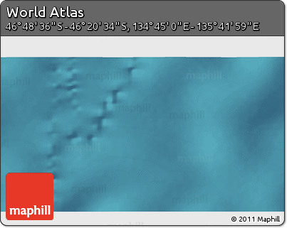 Satellite 3D Map of the Area around 46° 34' 35" S, 135° 13' 29" E
