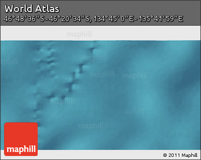 Satellite 3D Map of the Area around 46° 34' 35" S, 135° 13' 29" E