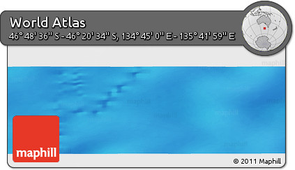 Physical Panoramic Map of the Area around 46° 34' 35" S, 135° 13' 29" E