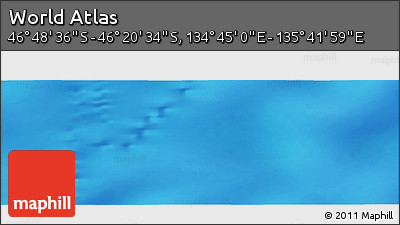 Physical Panoramic Map of the Area around 46° 34' 35" S, 135° 13' 29" E