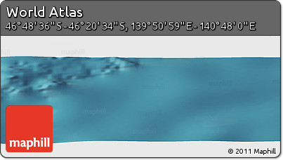 Satellite Panoramic Map of the Area around 46° 34' 35" S, 140° 19' 29" E