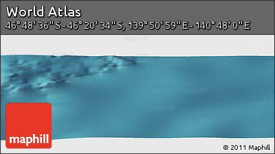 Satellite Panoramic Map of the Area around 46° 34' 35" S, 140° 19' 29" E