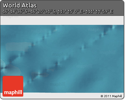 Satellite 3D Map of the Area around 46° 34' 35" S, 143° 43' 29" E