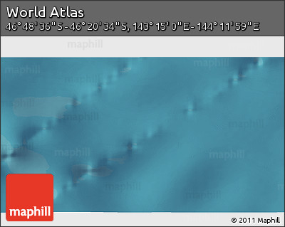 Satellite 3D Map of the Area around 46° 34' 35" S, 143° 43' 29" E