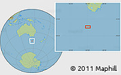 Savanna Style Location Map of the area around 46° 34' 35" S, 145° 25' 30" E