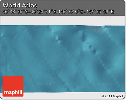 Satellite 3D Map of the Area around 46° 34' 35" S, 147° 7' 30" E