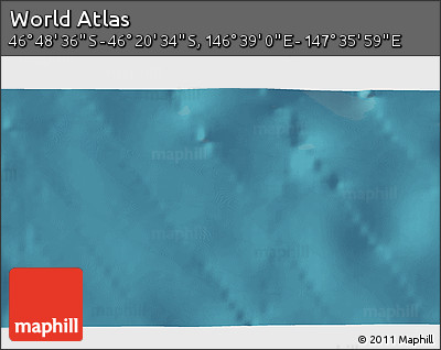 Satellite 3D Map of the Area around 46° 34' 35" S, 147° 7' 30" E