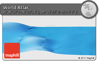 Physical Panoramic Map of the Area around 46° 34' 35" S, 149° 40' 30" E