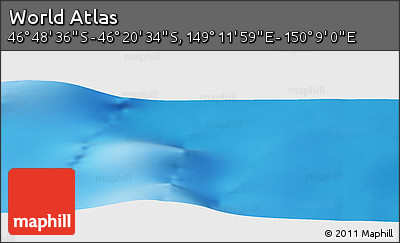Physical Panoramic Map of the Area around 46° 34' 35" S, 149° 40' 30" E