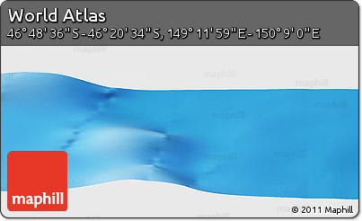 Physical Panoramic Map of the Area around 46° 34' 35" S, 149° 40' 30" E