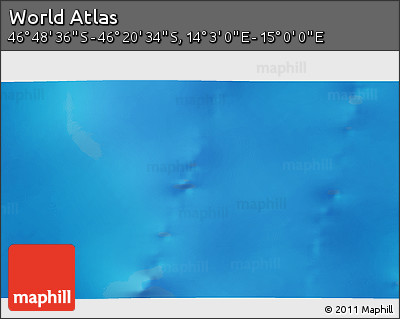 Physical 3D Map of the Area around 46° 34' 35" S, 14° 31' 30" E