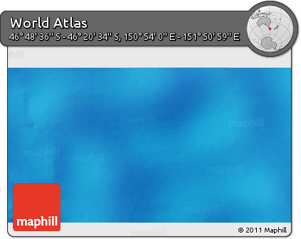 Physical 3D Map of the Area around 46° 34' 35" S, 151° 22' 30" E