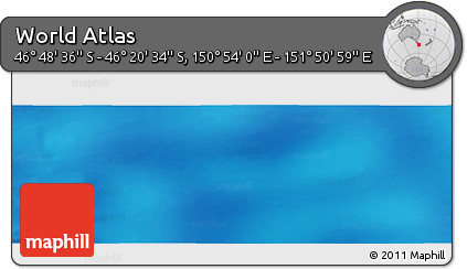 Physical Panoramic Map of the Area around 46° 34' 35" S, 151° 22' 30" E