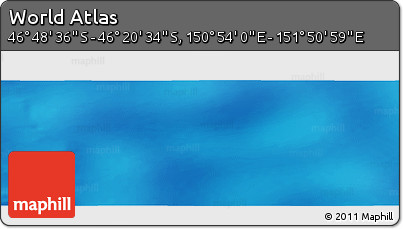 Physical Panoramic Map of the Area around 46° 34' 35" S, 151° 22' 30" E