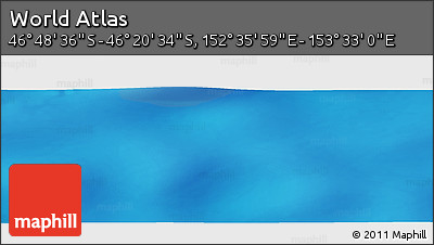 Physical Panoramic Map of the Area around 46° 34' 35" S, 153° 4' 29" E